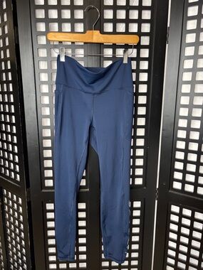 💙 Spyder High Waisted Leggings Women's Medium Navy Stretch Pockets Workout 💙